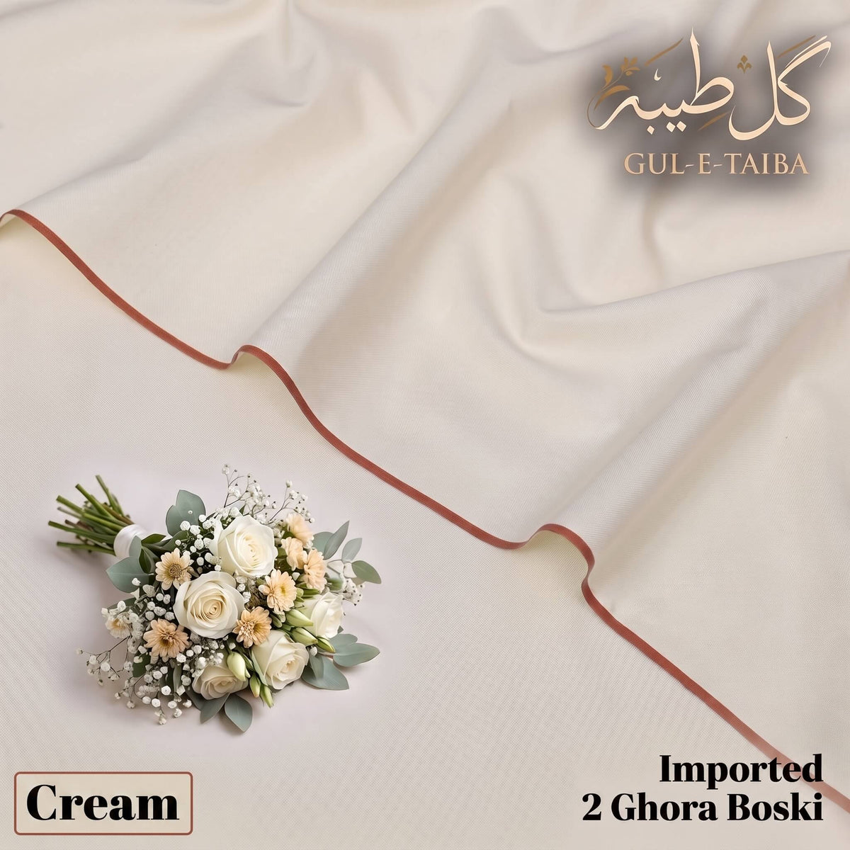 Imported 2 Ghora Boski - Cream - Gul e Taiba