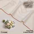 Imported 2 Ghora Boski Cream Color Premium Unstitched Fabric for Men - Gul-e-Taiba Fabrics